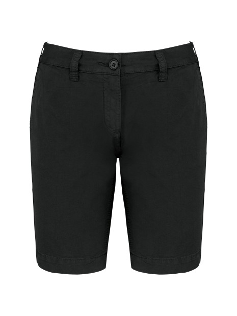 KARIBAN Bermuda aspect délavé femme charcoal délavé personnalisable