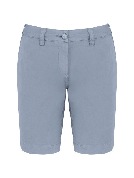 KARIBAN Bermuda aspect délavé femme washed smoky blue personnalisable