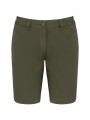 KARIBAN Bermuda aspect délavé femme washed light khaki personnalisable