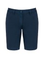 KARIBAN Bermuda aspect délavé femme bleu marine délavé personnalisable