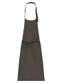 KARIBAN Tablier coton sans poche GREEN OLIVE personnalisable