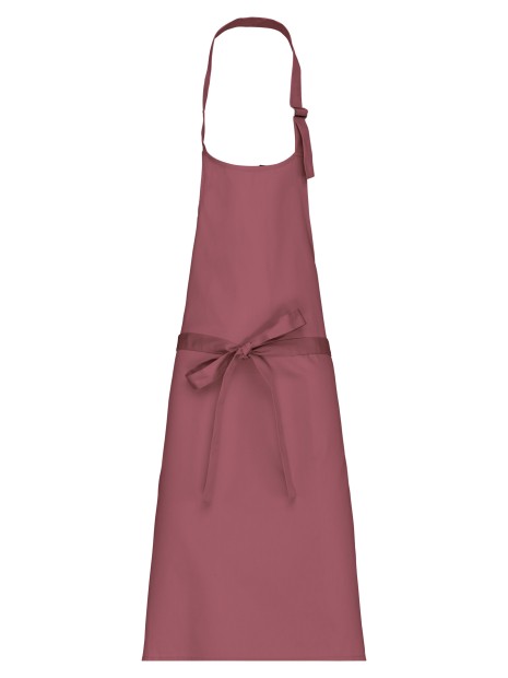 KARIBAN Tablier coton sans poche marsala personnalisable