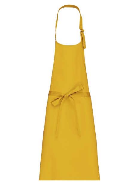 KARIBAN Tablier coton sans poche MUSTARD personnalisable