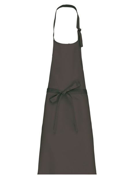 KARIBAN Tablier coton sans poche GREEN OLIVE personnalisable