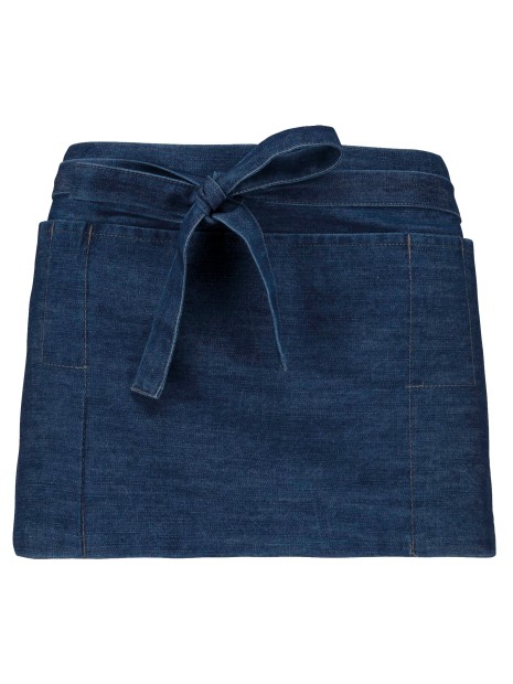KARIBAN Tablier polycoton court denim personnalisable