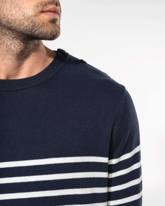 KARIBAN Herrenpullover im Marine-Stil Pullover personalisierbar