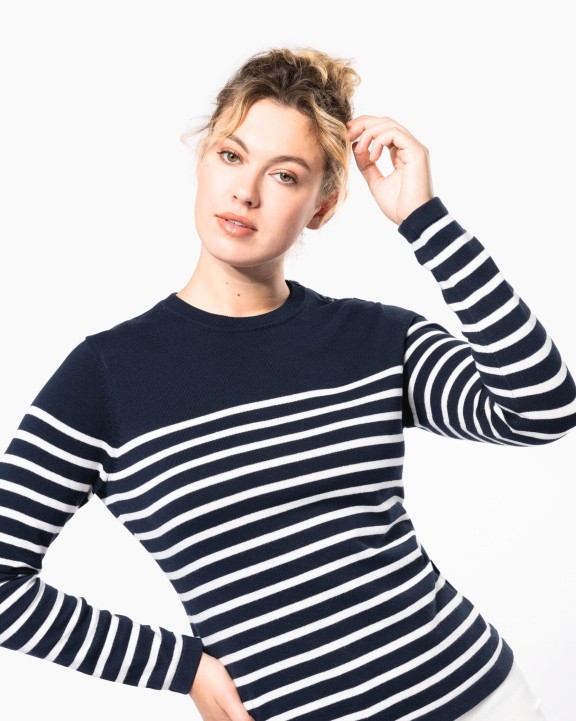 KARIBAN Damenpullover im Marine-Stil Pullover personalisierbar