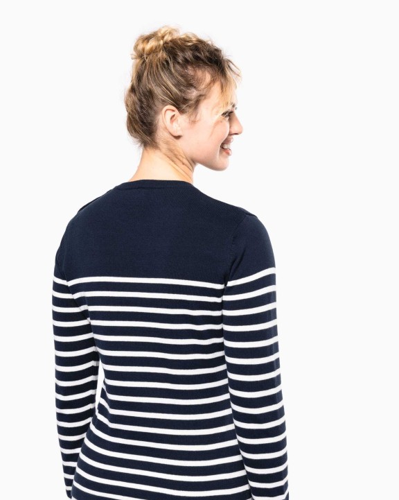 KARIBAN Damenpullover im Marine-Stil Pullover personalisierbar