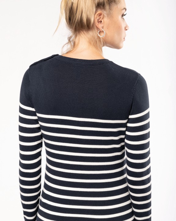 KARIBAN Damenpullover im Marine-Stil Pullover personalisierbar