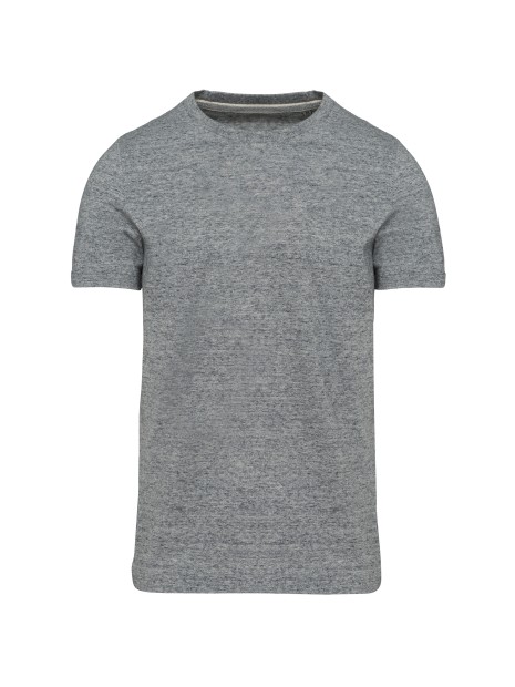 KARIBAN T-shirt vintage manches courtes homme slub grey heather personnalisable
