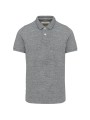 KARIBAN Polo vintage manches courtes homme slub grey heather personnalisable