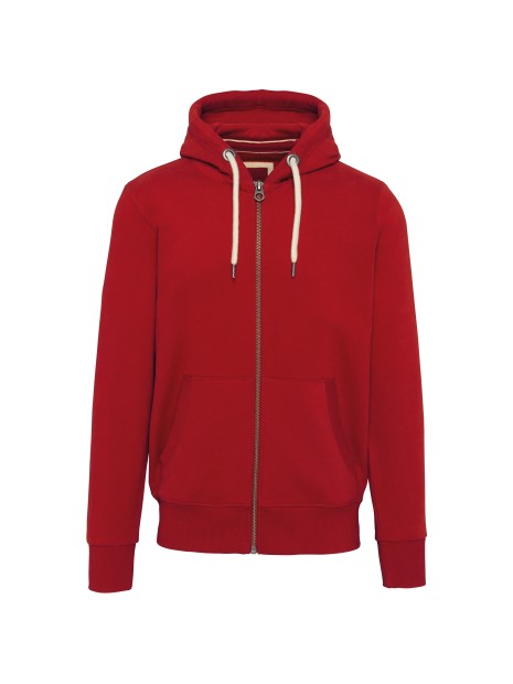 KARIBAN Sweat-shirt vintage zippé à capuche homme vintage dark red personnalisable