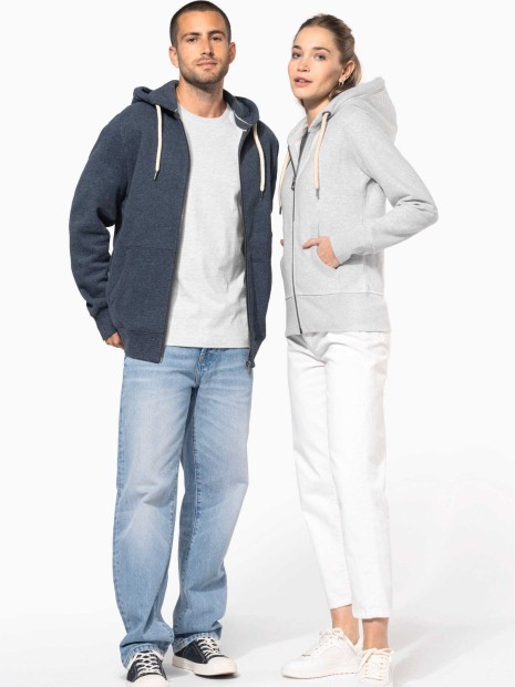 Sweat-shirts à personnaliser KARIBAN Sweat-shirt vintage zippé à capuche homme 