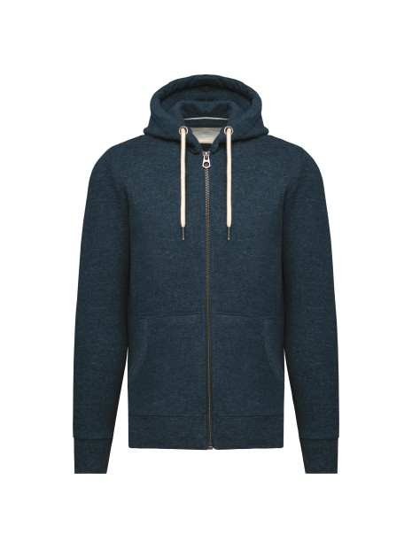 KARIBAN Sweat-shirt vintage zippé à capuche homme night blue heather personnalisable