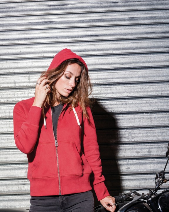 KARIBAN Damen Kapuzensweatshirt mit Reißverschluss Sweatshirt personalisierbar