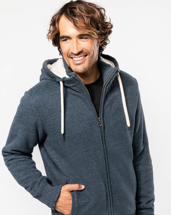 Veste personnalisable KARIBAN Veste vintage molleton doublée sherpa homme