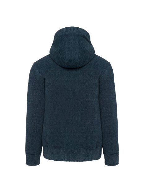 KARIBAN Veste vintage molleton doublée sherpa homme night blue heather personnalisable