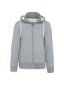 KARIBAN Veste vintage molleton doublée sherpa homme slub grey heather personnalisable