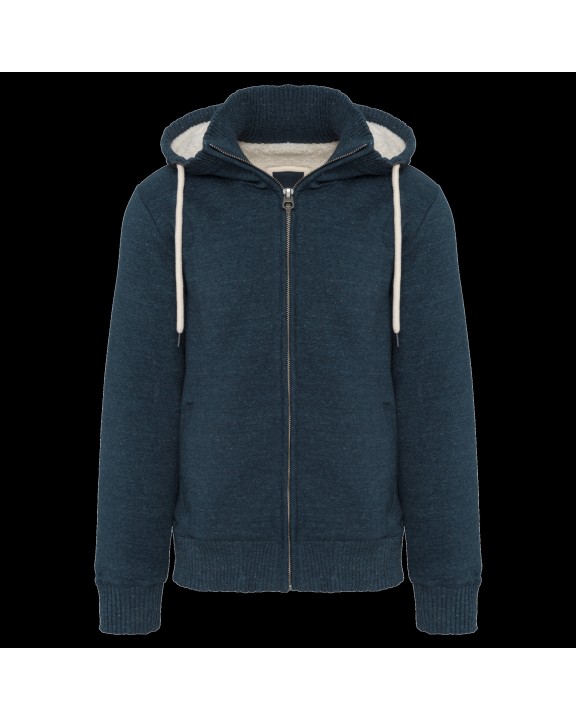 KARIBAN Vintage Fleecejacke mit Sherpa-Futter Jacke personalisierbar