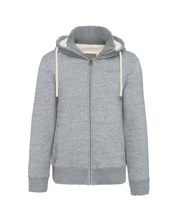 KARIBAN Vintage Fleecejacke mit Sherpa-Futter Jacke personalisierbar