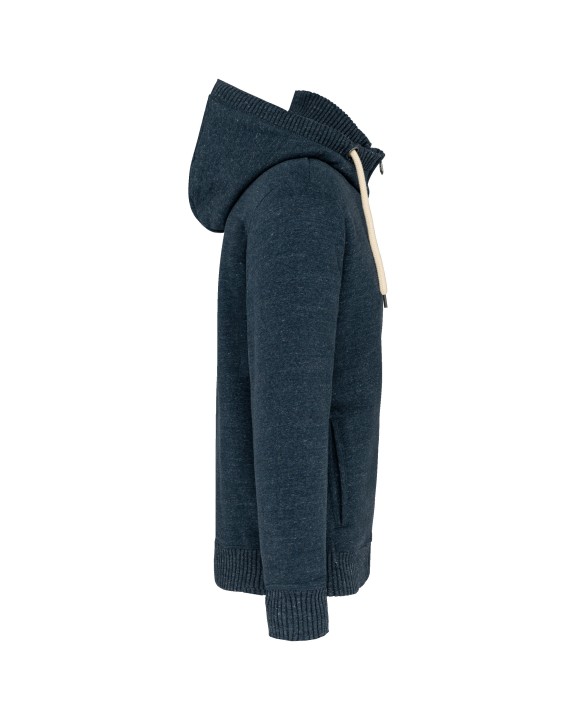KARIBAN Vintage Fleecejacke mit Sherpa-Futter Jacke personalisierbar