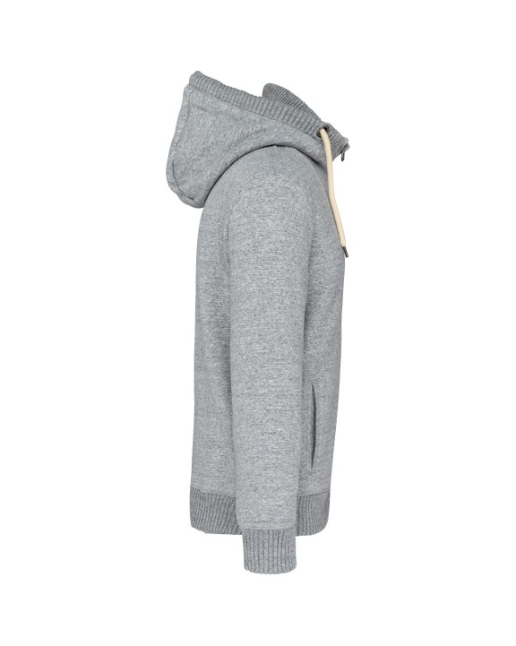 KARIBAN Vintage Fleecejacke mit Sherpa-Futter Jacke personalisierbar