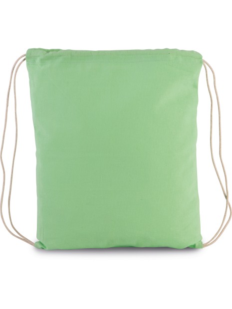 KIMOOD Petit sac à dos en coton bio avec cordelettes pistachio green personnalisable