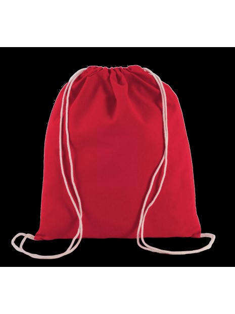 KIMOOD Petit sac à dos en coton bio avec cordelettes hibiscus red personnalisable