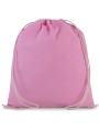 KIMOOD Petit sac à dos en coton bio avec cordelettes rose foncé personnalisable