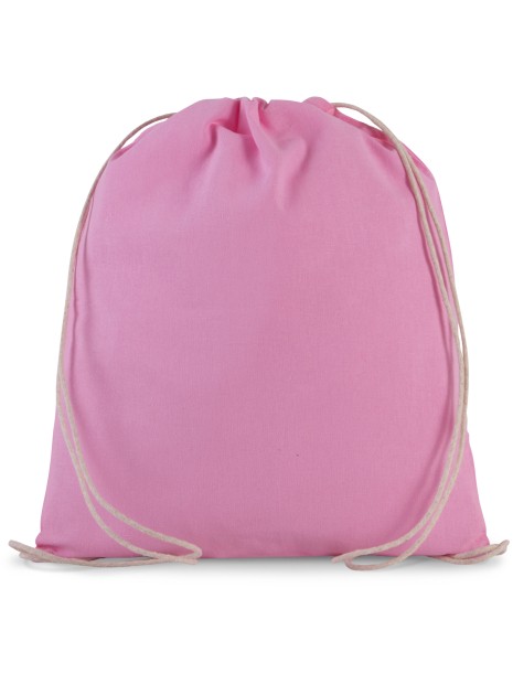 KIMOOD Petit sac à dos en coton bio avec cordelettes rose foncé personnalisable