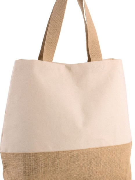 Tote bags à personnaliser KIMOOD Sac shopping en toiles de coton et jute 