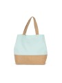 KIMOOD Sac shopping en toiles de coton et jute ice mint / natural personnalisable