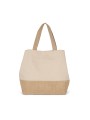 KIMOOD Sac shopping en toiles de coton et jute light sand / natural personnalisable