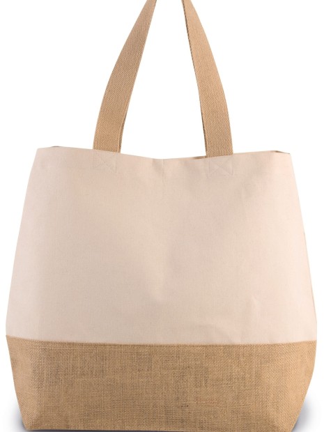 Tote bags à personnaliser KIMOOD Sac shopping en toiles de coton et jute 