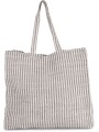 KIMOOD Sac shopping à rayures en juco steel grey / natural personnalisable