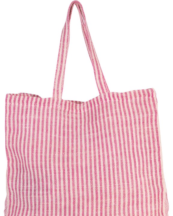 Tote bag KIMOOD Gestreepte shopper van juco voor bedrukking &amp; borduring