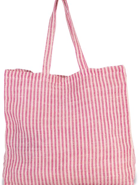 Tote bags à personnaliser KIMOOD Sac shopping à rayures en juco 