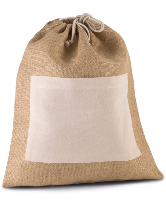 KIMOOD Tasche aus Jutestoff mit Kordel Tasche personalisierbar