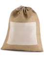 KIMOOD Sac en toile de jute avec cordelettes natural / gold personnalisable