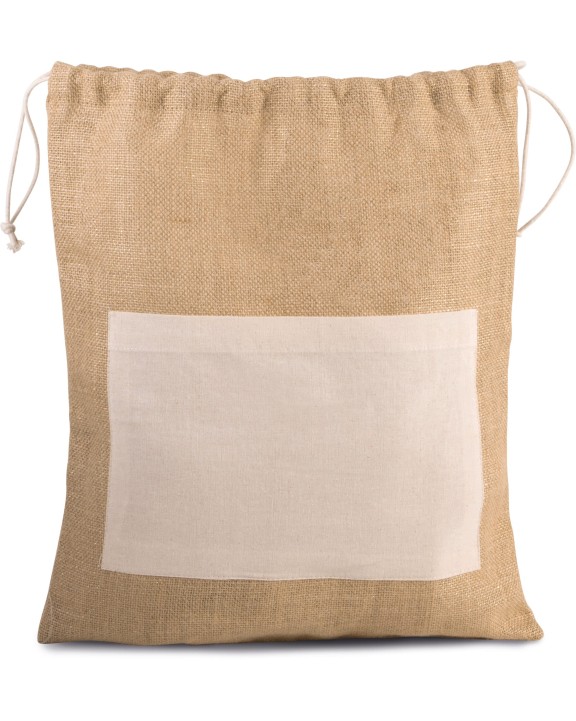 KIMOOD Tasche aus Jutestoff mit Kordel Tasche personalisierbar