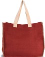 Tote bag KIMOOD Zak van jute met contrasterende naad voor bedrukking &amp; borduring