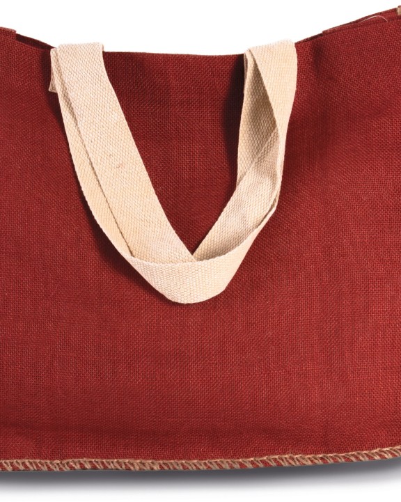 Tote bag KIMOOD Zak van jute met contrasterende naad voor bedrukking &amp; borduring
