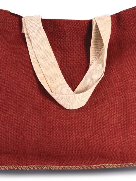 Tote bags à personnaliser KIMOOD Sac en jute avec coutures contrastées 