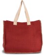 Tote bag KIMOOD Zak van jute met contrasterende naad voor bedrukking &amp; borduring
