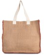 Tote bag KIMOOD Zak van jute met contrasterende naad voor bedrukking &amp; borduring