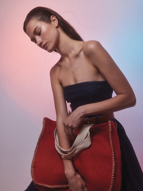 Tote bags à personnaliser KIMOOD Sac en jute avec coutures contrastées 