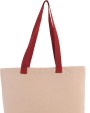 Tote bag KIMOOD Platte shopper van canvas met contrasterend hengsel voor bedrukking &amp; borduring