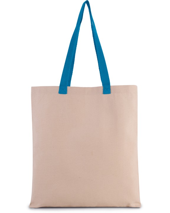 Tote bag KIMOOD Platte shopper van canvas met contrasterend hengsel voor bedrukking &amp; borduring