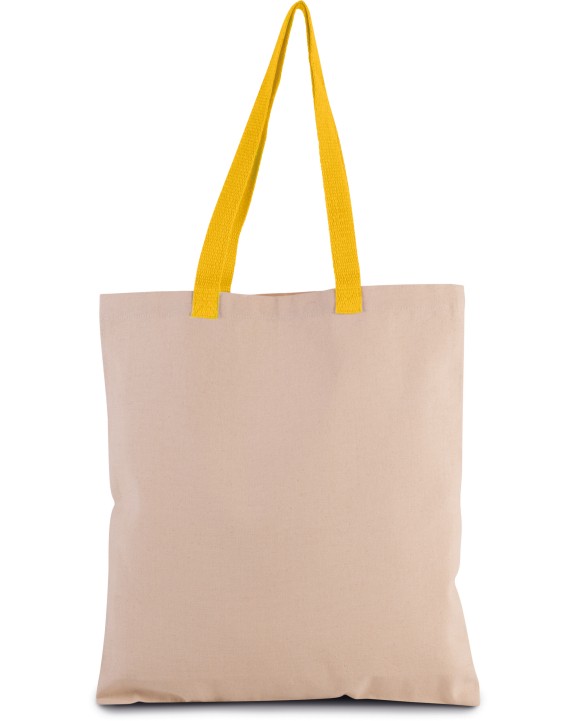 Tote bag KIMOOD Platte shopper van canvas met contrasterend hengsel voor bedrukking &amp; borduring