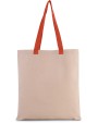 Tote bag KIMOOD Platte shopper van canvas met contrasterend hengsel voor bedrukking &amp; borduring